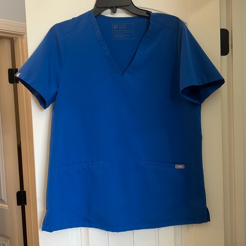 Royal blue figs medium scrub top